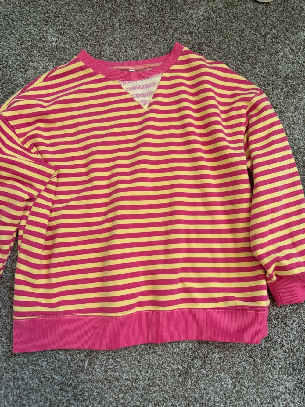 Amazon Pink and Yellow Striped Kids Sweatshirt